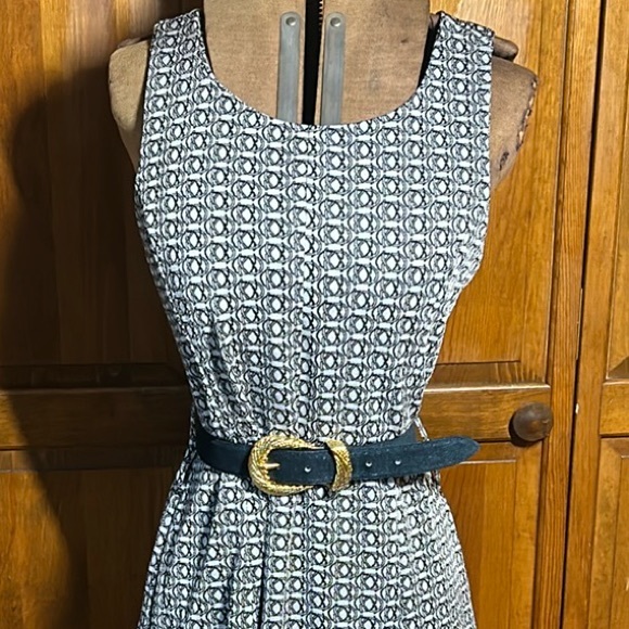 Talbots black belt genuine suede on leather lining, golden buckle - Picture 2 of 10